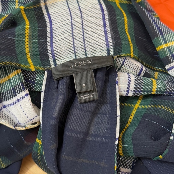 J. Crew Plaid Blouse - Black, Green, White - Picture 8 of 8